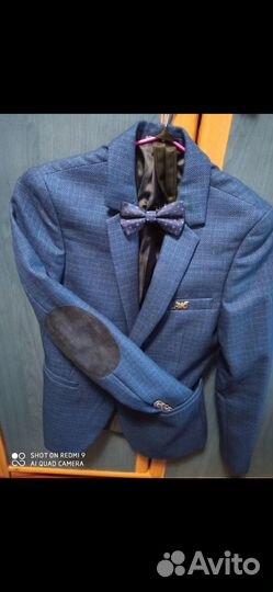 Пиджак для мальчика 140 146 синий
