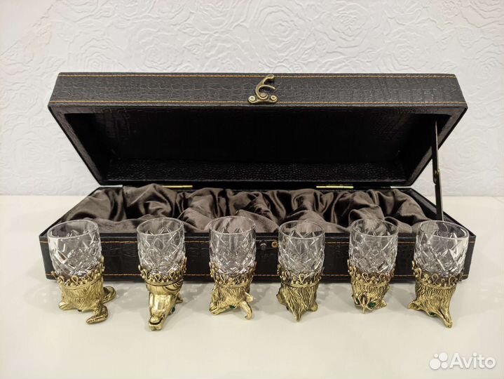 Хрустальные стопки перевёртыши на подарок