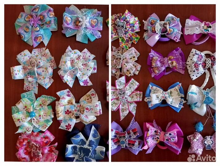 Бантики / заколки. 4 комплекта для школы и сада