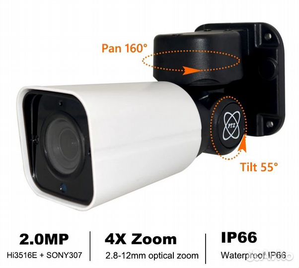 Видеокамера ip 2mp ptz 4x