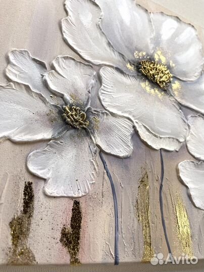 Картины с цветами на холсте, 40х50 см