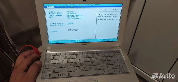 Нетбук Sony pcg-4v1v