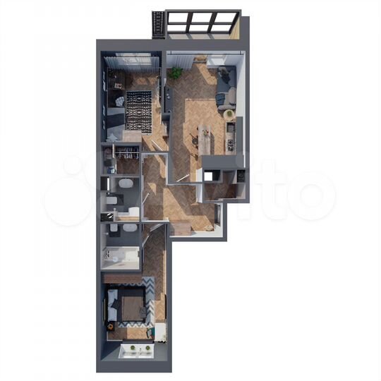 2-к. квартира, 70 м², 20/25 эт.