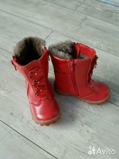 Новые кожанные зимние сапожки