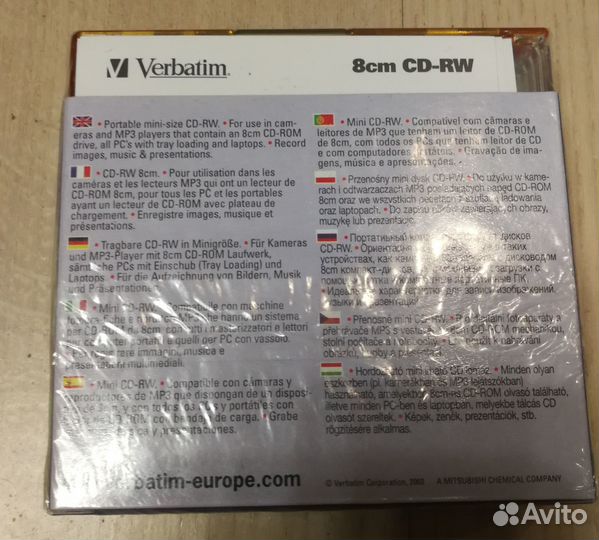Диски cd rw 8 сантиметров verbatim