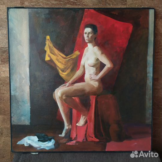 Картина Сидящая обнаженная девушка