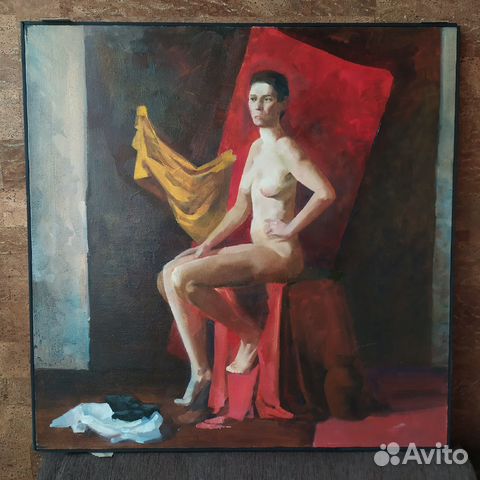 Картина Сидящая обнаженная девушка