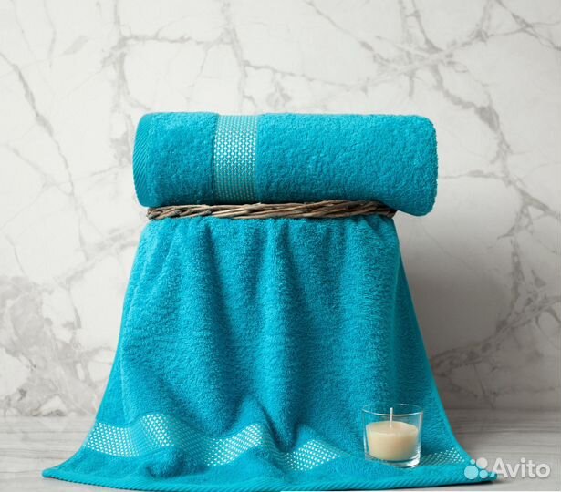 Большое махровое полотенце 70х130 для ванны Хлопок