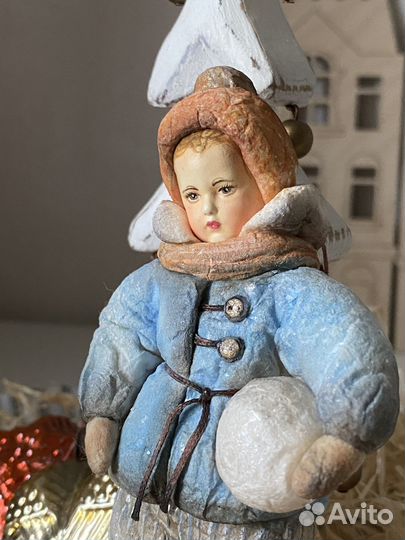 Ватная игрушка Мальчик со снежком