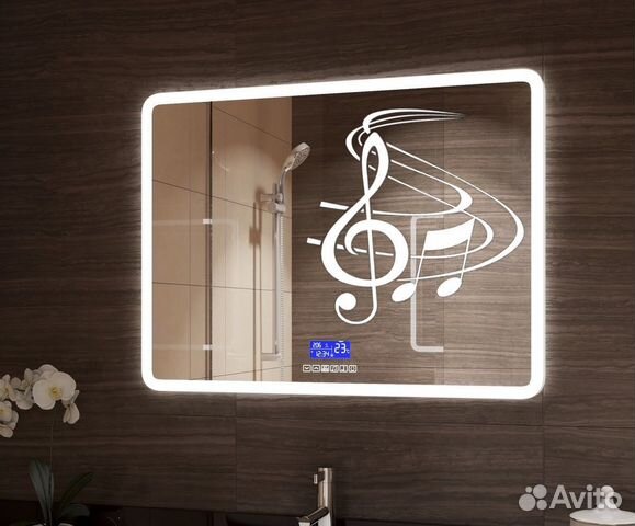 Зеркало в ванную с подсветкой и музыкой Розаура