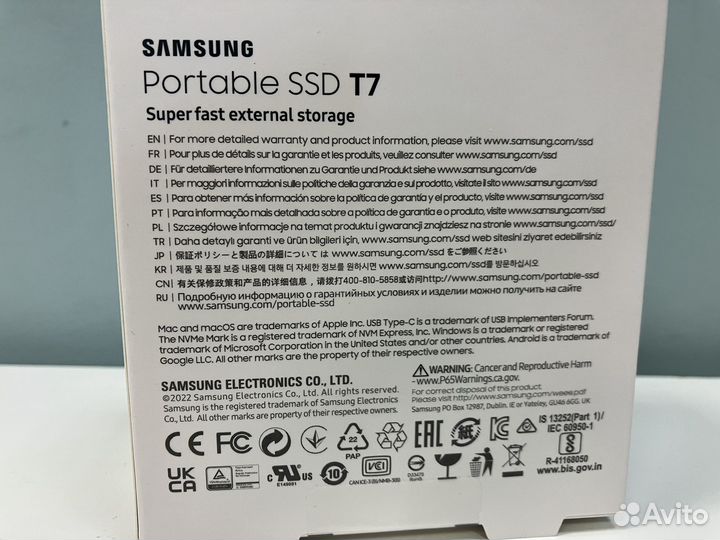 Новый Внешний SSD Samsung T7 MU-PC500T/WW