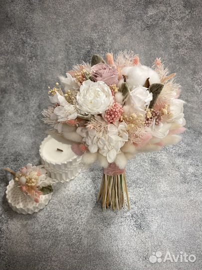 Букет невесты из стабилизированных цветов