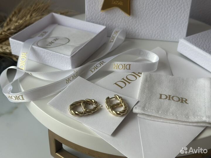 Серьги dior оригинал новые комплект бутика