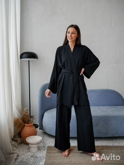 Женская пижама/Домашний костюм с кимоно/Пляжный ко