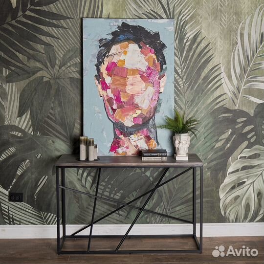 Консоль в прихожую серого цвета лофт