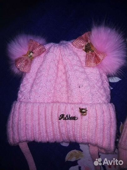 Детские шапочки для девочек до года