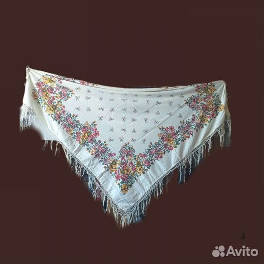 Платок шаль павлопосадский 1.5* 1.5