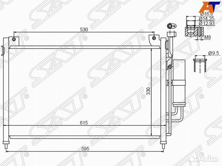 Радиатор кондиционера Mazda 2