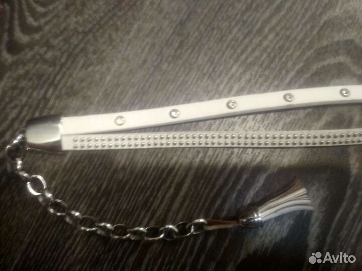 Ремешки-цепи со стразами и кожа