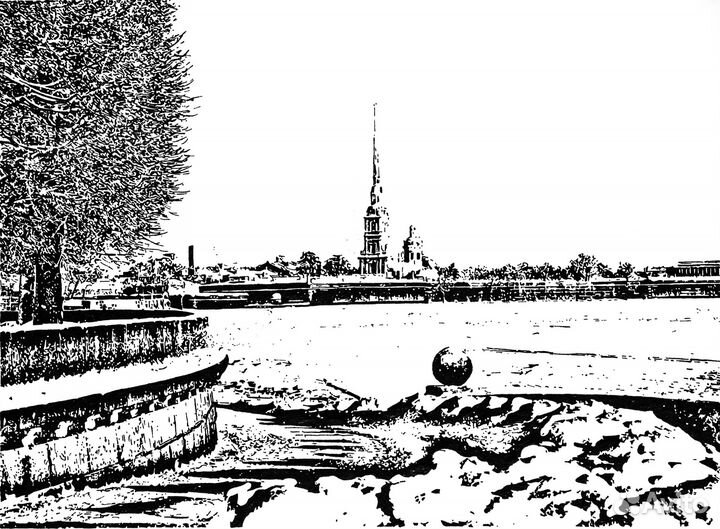 Рисунок «Петропавловская крепость. Зима»