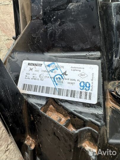 Фара на renault duster