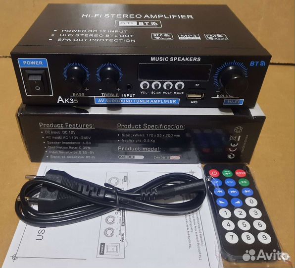 Усилитель ак-35 с bluetooth новый