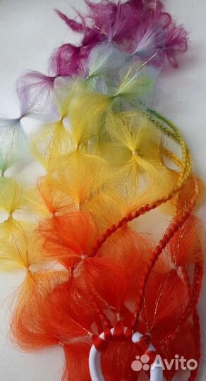 Детские цветные косы, хвосты и фонараки