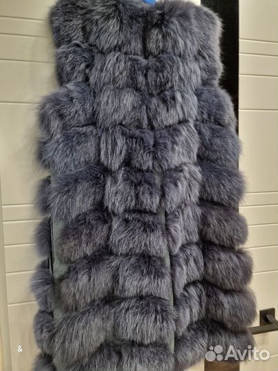 Жилет песец темно-синий 44-46 р
