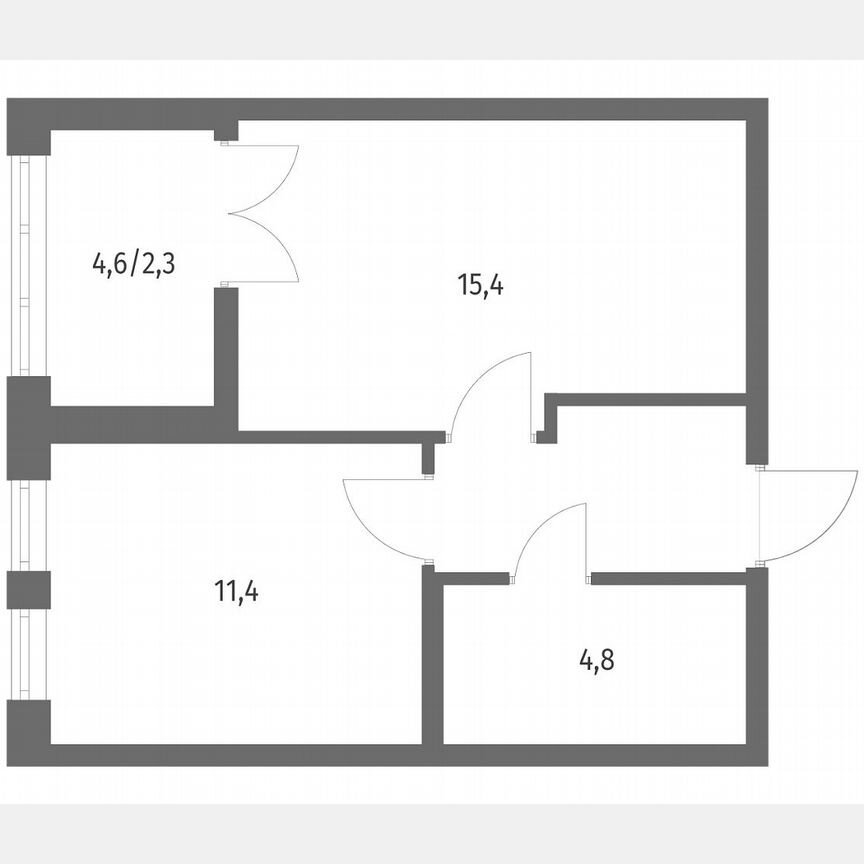 1-к. квартира, 38,6 м², 2/7 эт.