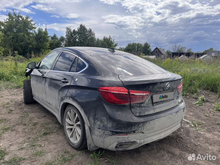 BMW X6 3.0 AT, 2018, битый, 57 000 км