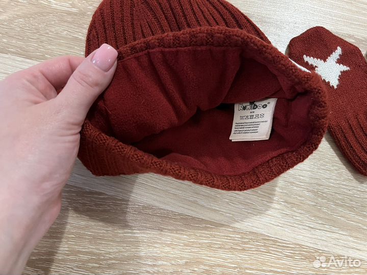 Шапка и варежки 86/98 осень
