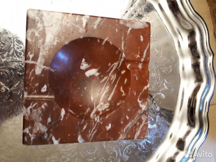 Пепельница мраморная (2 шт) и из Индии (1шт)