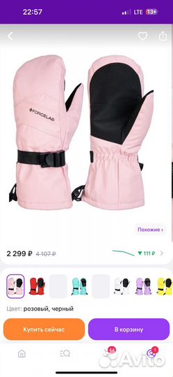 Горнолыжные перчатки