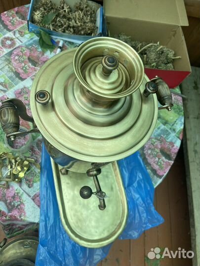 Самовар в патине, герб, поднос