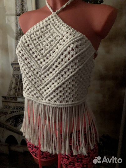 Топ, туника (плетеный ) макраме