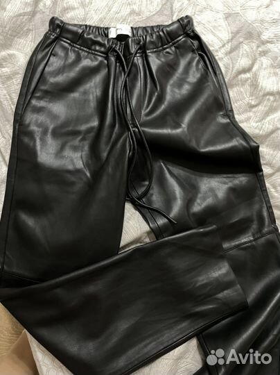 Брюки Mango кожаные