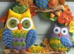 Owls wreath Bucilla Plaid