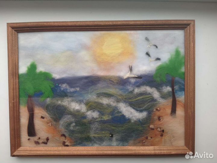 Картина из шерсти