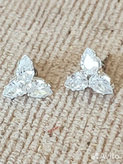Серьги с фианитами. Серебро 925