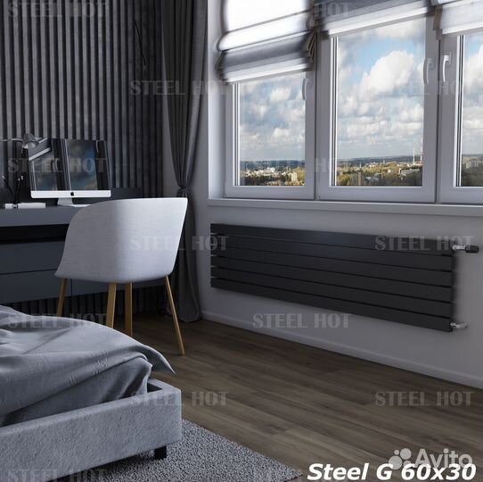 Горизонтальный радиатор Steel-Hot от завода