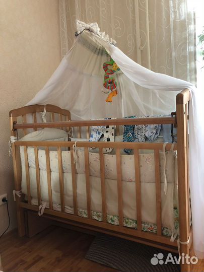 Кроватка балдахин бортики