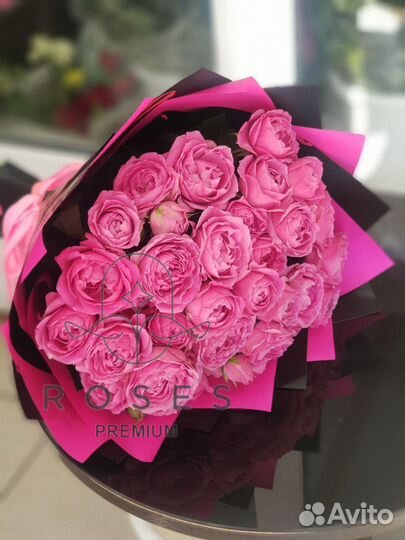 Букет 25 пионовидная роза, цветы, Саратов Энгельс