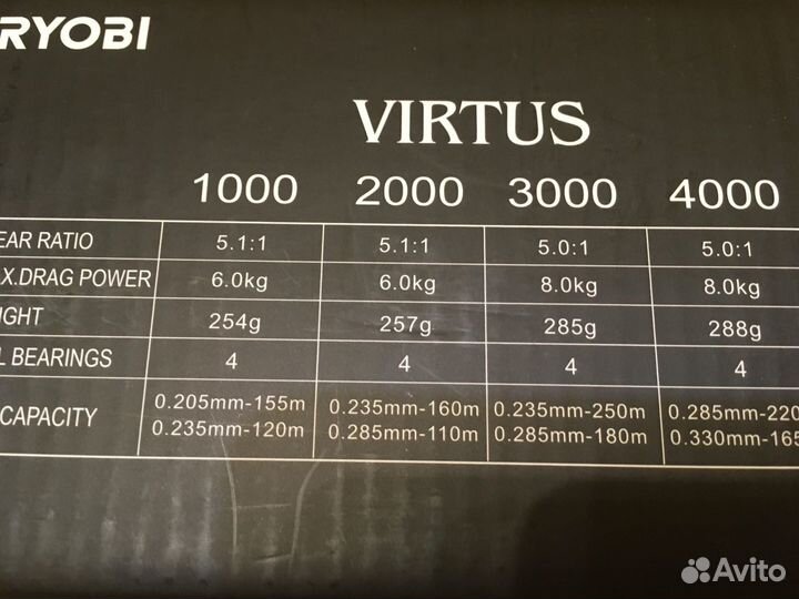 Катушка Ryobi Virtus 1000 2000 3000 4000 новая