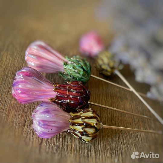 Брошь чертополох