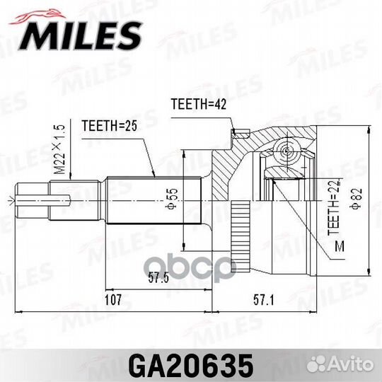 Шрус наружный с ABS nissan almera N16/bluebird