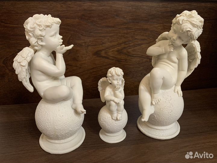 Ангелы 3 шт. фигурки статуэтки алебастр