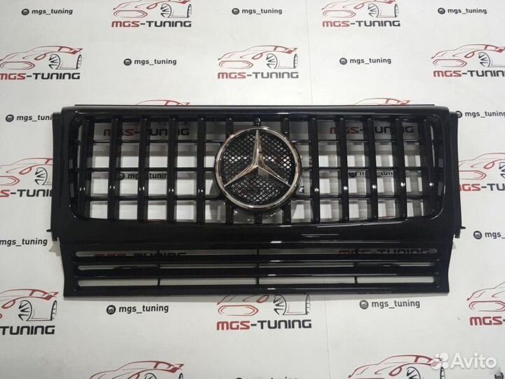Решетка Мерседес G-Class GT Черная Хром звезда