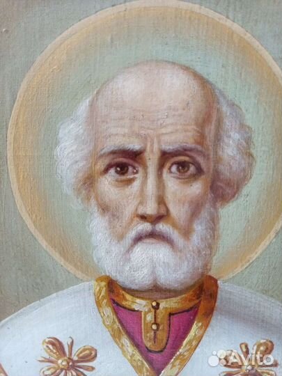 Икона Николай Чудотворец 19 век модерн масло