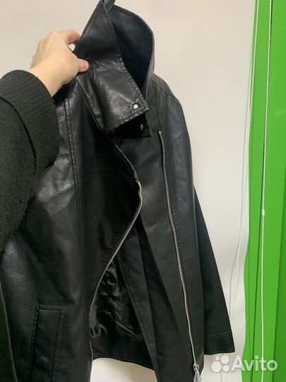 Кожаная куртка оверсайз