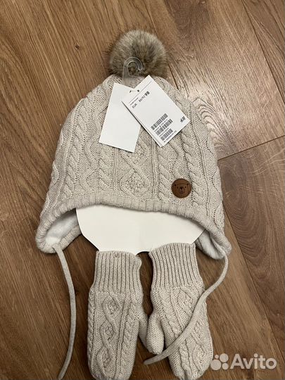 Шарф и варежки hm 98 размер